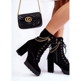 Bottines à lacets en daim Lewski Shoes 3244 / G Noir le noir 3