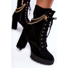 Bottines à lacets en daim Lewski Shoes 3244 / G Noir le noir 4