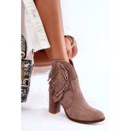 Bottines en daim pour femmes Lewski Shoes 3093 Cappucino brun 4