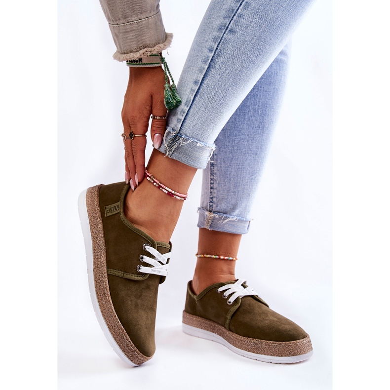 Baskets Basses Femme Memory Foam System Big Star KK276007 Kaki vert 1