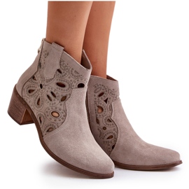 Bottines Daim Ajourées Lewski Shoes 3170/2 Cappucino beige 9