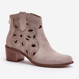 Bottines Daim Ajourées Lewski Shoes 3170/2 Cappucino beige 4