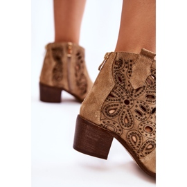 Bottines Daim Ajourées Lewski Shoes 3170/2 Beige 7