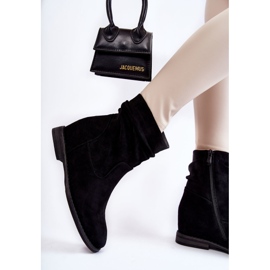 S.Barski Bottes en daim à la mode sur un coin caché Finney noir le noir 5