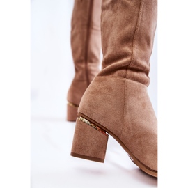 PS1 Bottes Classiques En Daim Avec Fermeture Éclair Beige Leyette 2