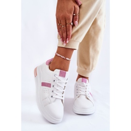 FK2 Chaussures de sport pour femmes Tied blanc et rose Otylia 1