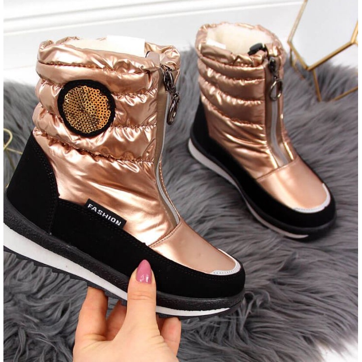 Bottes de neige imperméables Jr EVE323C or blanc doré 1