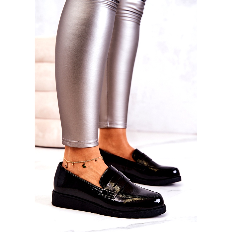 Mocassins compensés vernis noirs La.Fi 1