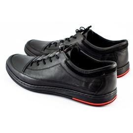 Polbut Chaussures décontractées pour hommes en cuir noir K22 le noir 1
