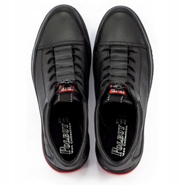 Polbut Chaussures décontractées pour hommes en cuir noir K22 le noir 2