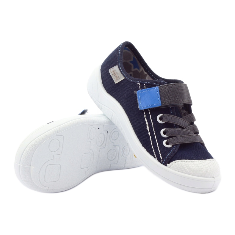 Baskets chaussons garçons, navets, Befado 251x047 blanche multicolore bleu gris 4