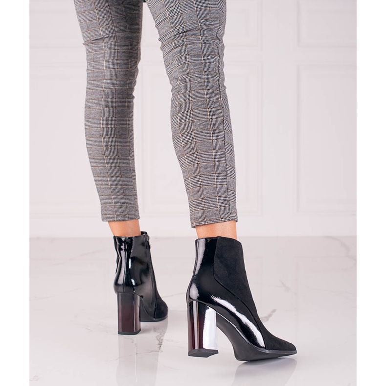 Bottes pour femmes Shelovet sur un poteau haut noir 2