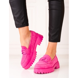 Mocassins roses pour femmes sur la plateforme Shelovet 1 Mocassins roses pour femmes sur la plateforme Shelovet 1