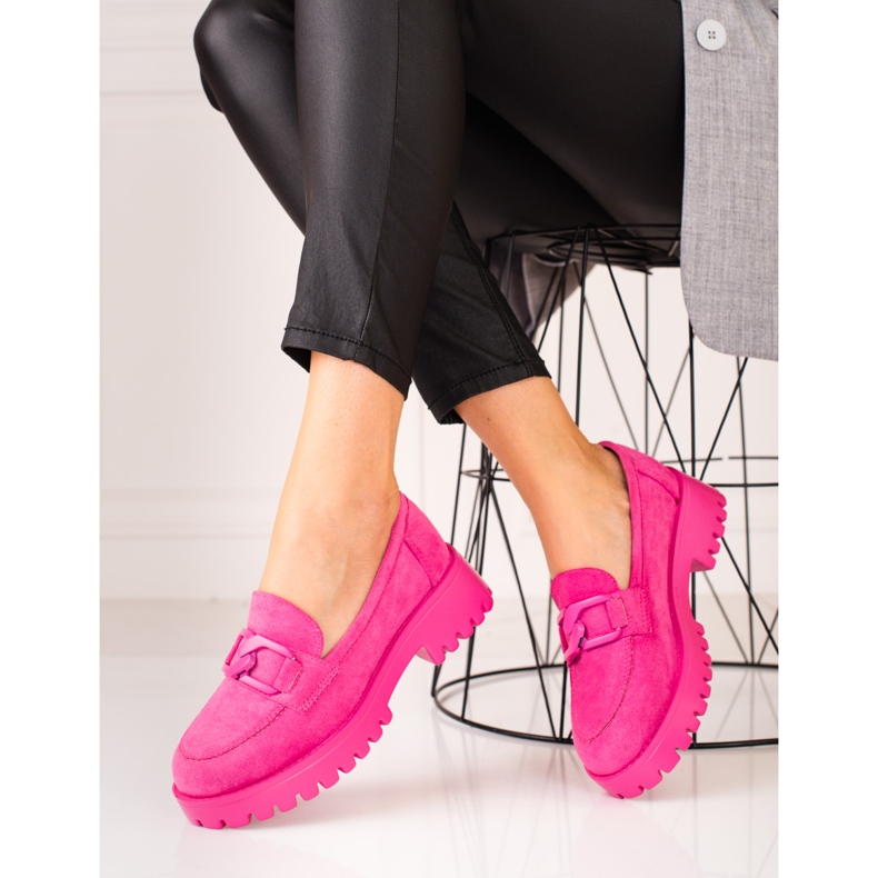 Mocassins roses pour femmes sur la plateforme Shelovet 2 Mocassins roses pour femmes sur la plateforme Shelovet 2