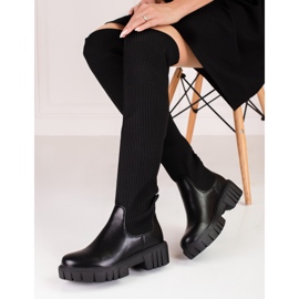 Mousquetaires pour femmes avec tige souple Shelovet noir 1