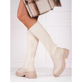 Bottines beiges à tige souple Shelovet 1