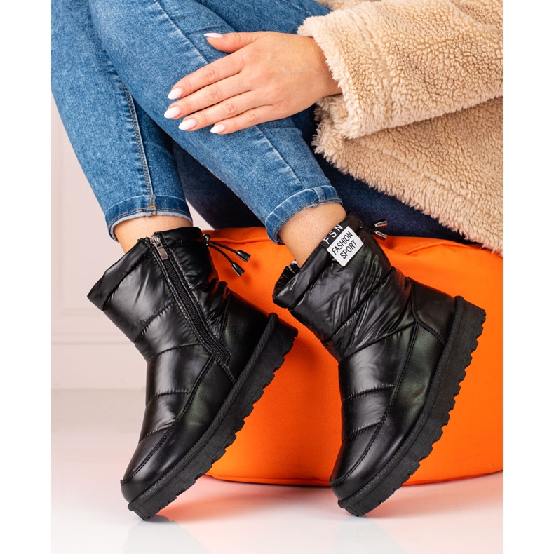 W. Potocki Bottes de neige pour femmes Potocki avec une tige basse noir 1