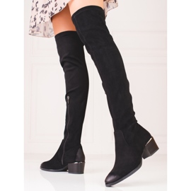 Cuissardes femme Vinceza en daim le noir 1