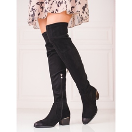 Cuissardes femme Vinceza en daim le noir 2