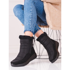 Bottes Shelovet pour femmes isolées avec fourrure noir 2