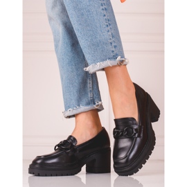 Mocassins femme talon haut Vinceza noir 2