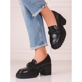 Mocassins femme talon haut Vinceza noir 1