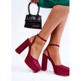 Sandales pour femmes Glitter sur un talon Rose foncé Rosel 2