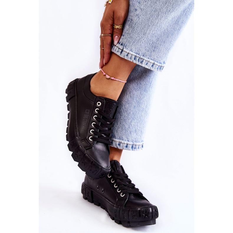 Baskets en cuir à la mode Big Star KK274143 Noir le noir 2