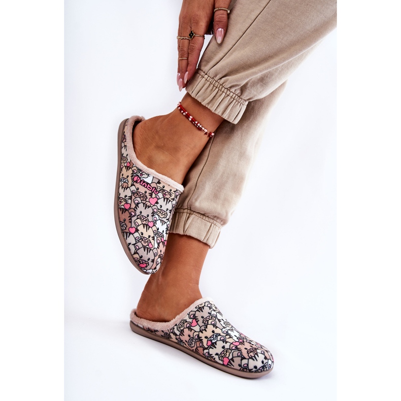Chaussons Maison Chez Les Chats Inblu GF-12-011 Beige brun multicolore 2 Chaussons Maison Chez Les Chats Inblu GF-12-011 Beige brun multicolore 2