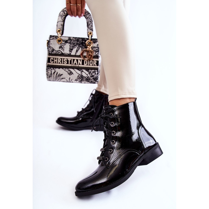 S.Barski Bottes chaudes noires laquées classiques pour femmes Grimma le noir 2