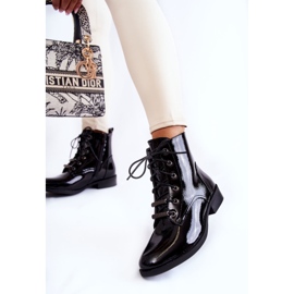 S.Barski Bottes chaudes noires laquées classiques pour femmes Grimma le noir 3