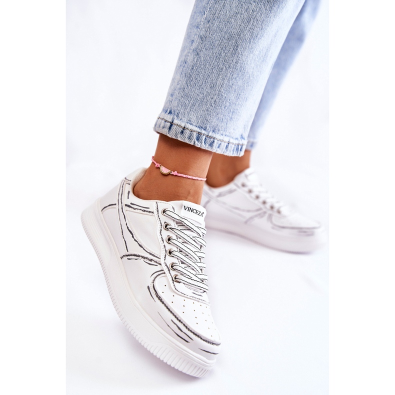Vinceza Chaussures de sport basses pour femmes Blanc Solveig blanche 1