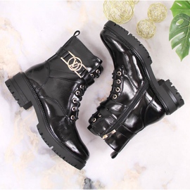 Bottes isolées laquées noires femme Potocki le noir 6