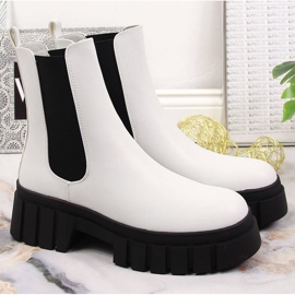 Bottes blanches pour femme avec une plateforme isolée Sergio Leone 5