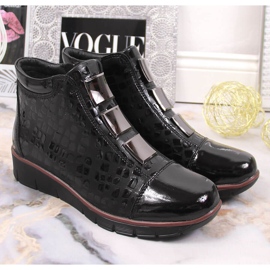 Bottines en cuir laqué avec Filippo isolé noir le noir 6