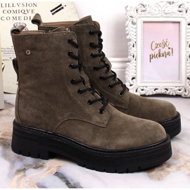 Bottes Filippo kaki en cuir suédé isolées pour femmes vert 5