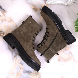 Bottes Filippo kaki en cuir suédé isolées pour femmes vert 6