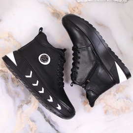 Bottes pour femmes en cuir noir Filippo sur un talon compensé le noir 6