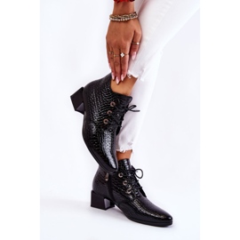 Vinceza Bottines pour femme à motif crocodile Noir Farrah 2