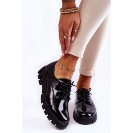 Vinceza Chaussures laquées à la mode nouées Black Gwendy noir 1