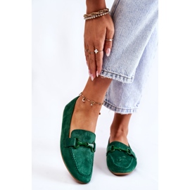 FB2 Mocassins En Daim Avec Décoration Santi Verte 1