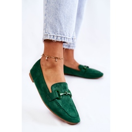 FB2 Mocassins En Daim Avec Décoration Santi Verte 2