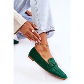 FB2 Mocassins En Daim Avec Décoration Santi Verte 5