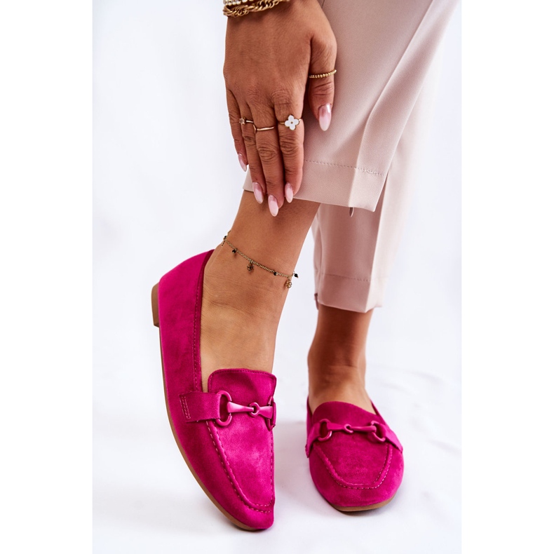 Mocassins En Daim Avec Décoration Santi Fuchsia rose 1