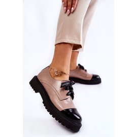 Chaussures à Lacets Laquées Laura Messi 2441 Beige brun 1