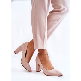 PS1 Escarpins en daim classiques sur un talon Kendra beige brun 3