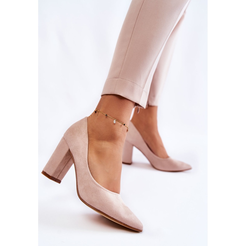 PS1 Escarpins en daim classiques sur un talon Kendra beige brun 1