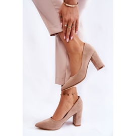 PS1 Escarpins en daim classiques sur un pilier beige foncé Kendra brun 3