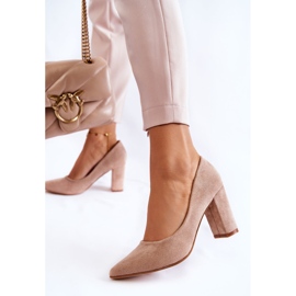 PS1 Escarpins en daim classiques sur un pilier beige foncé Kendra brun 4