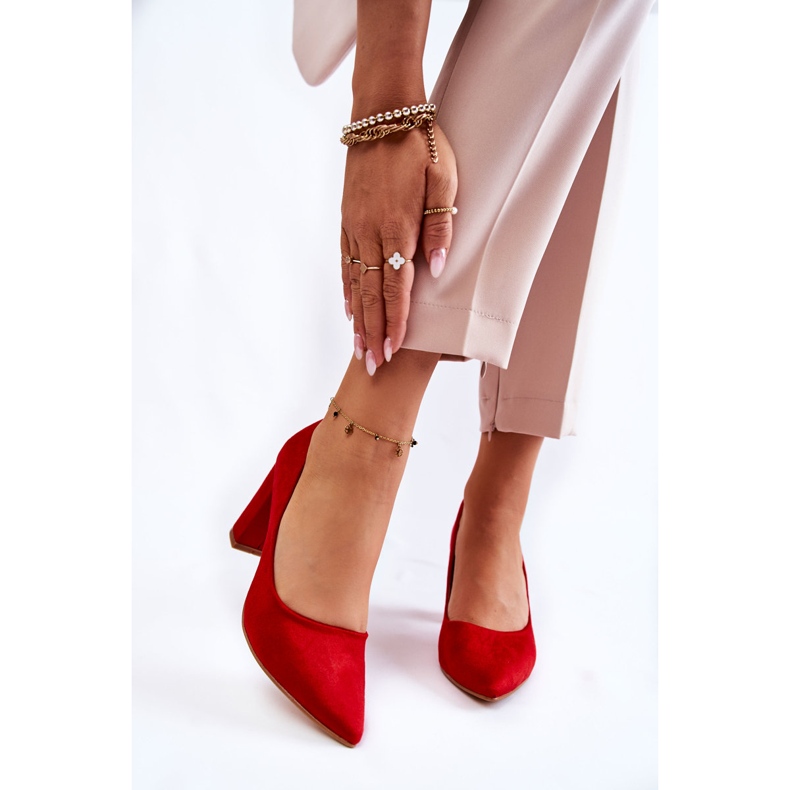 PS1 Escarpins en daim classiques sur une barre Kendra rouge 2